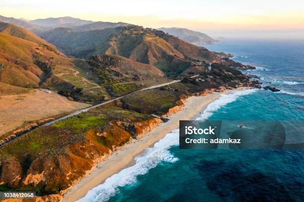 Pacific Ocean At Big Sur Stock Photo - Download Image Now - California, Beach, Coastline