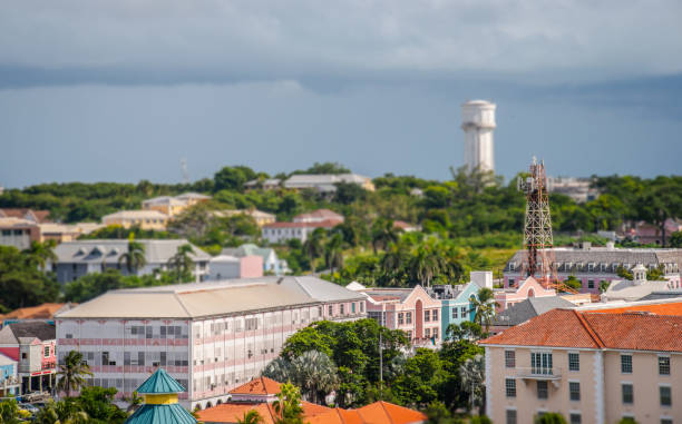 A view of Nassau, Bahamas, using a tilt-shift method.