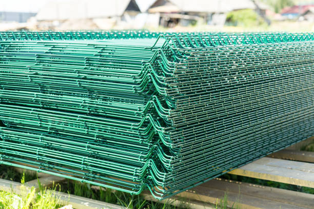 istock Material for the construction of a mesh fence. 1038447682