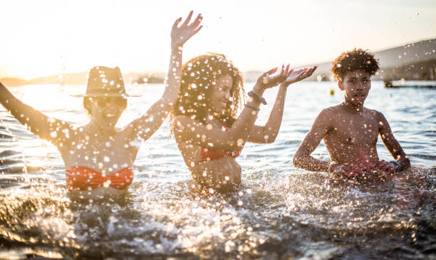 istock Splashing in the shallow sea 1038473446