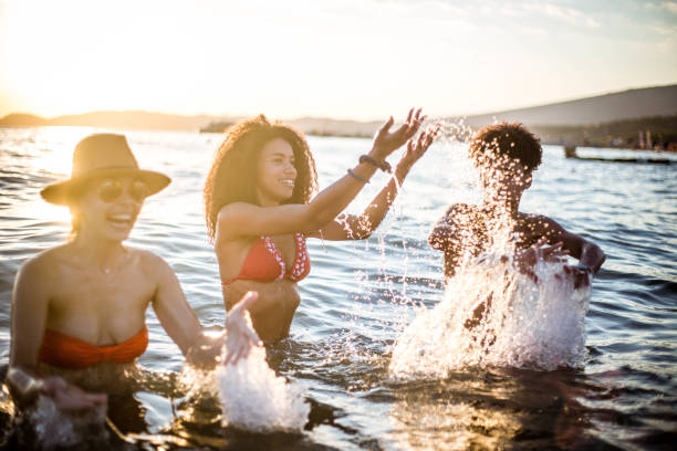 istock Splashing in the shallow sea 1038473524