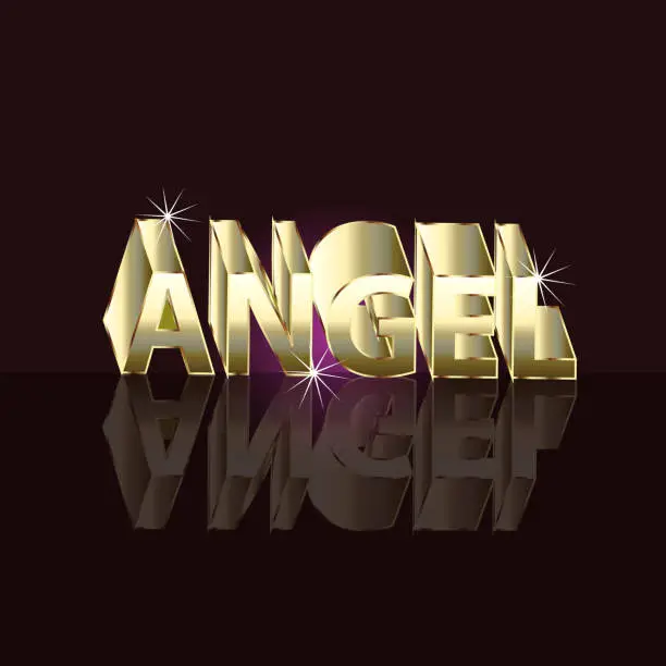 Vector illustration of Angel gold name symbol logo