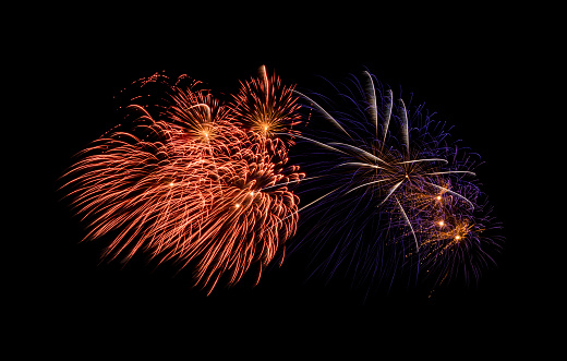 Fireworks Exploding In Ice Fireworks Explosion On Night Sky Stock Photo - Download Image Now ...