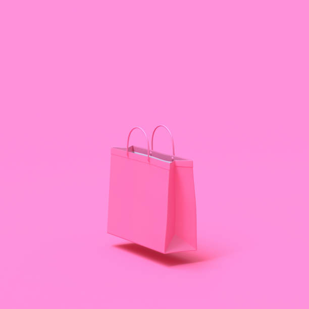 istock Shopping bag paper pink color mock-up 1038549982
