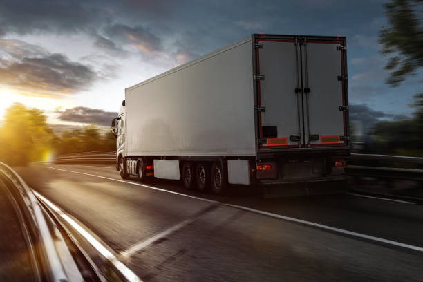 istock Truck drives on a highway 1038555930