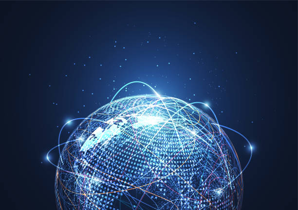 istock Global network connection. World map point and line composition concept of global business. Vector Illustration 1038562996