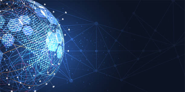 istock Global network connection. World map point and line composition concept of global business. Vector Illustration 1038567344