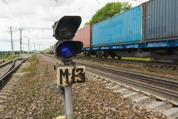 istock small traffic light at the station 1038570370