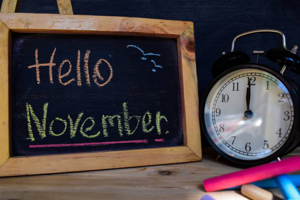 istock Hello november. Back to school concept. 1038571066