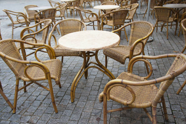 istock Wooden wicker furniture 1038574114