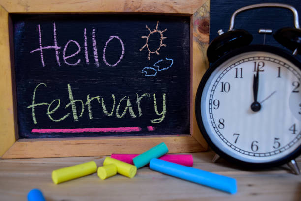 istock Hello february. Back to school concept. 1038578202