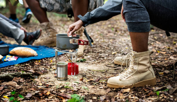 istock Group of diverse friends camping in the forest 1038587066