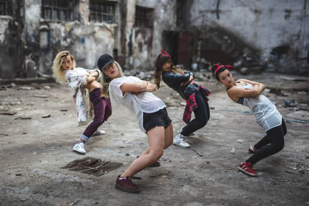 istock Hip-hop dancers performing together 1038605682