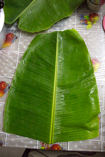 banana leaves for food dining table nature natural leaf tradition old healthy food