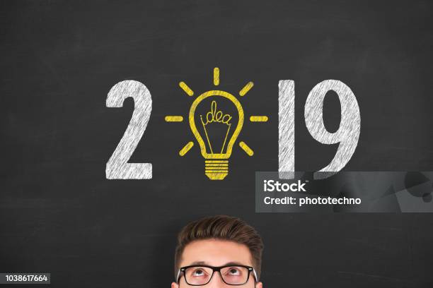 Año 2019 Idea Conceptos Foto de stock y más banco de imágenes de 2019 - 2019, Anuncio, Aspiraciones