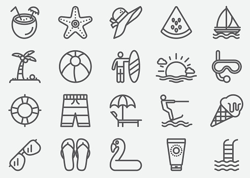 Summer Line Icons