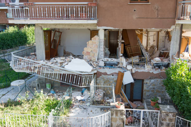 City destroyed by an earthquake City destroyed by an earthquake in Italy amatrice stock pictures, royalty-free photos & images