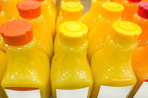 Fresh orange juice bottle