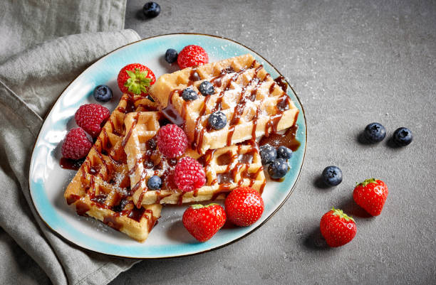 istock plate of waffles 1038639218