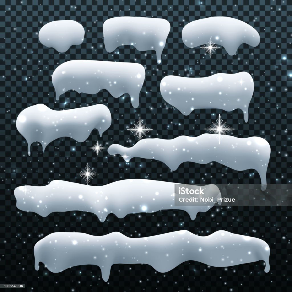 Snow Cap Background Set Of Snow Caps Stock Illustration - Download Image Now - Snowcapped ...