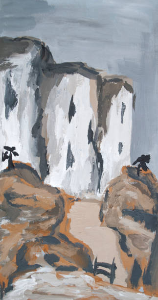 istock old town among the rocks, illustration colors 1038646794