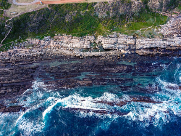 istock Top down view from a drone of the seascape below 1038650184