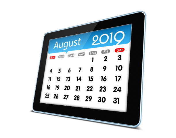 istock August 2019 calendar on digital tablet isolated (clipping path) 1038653534