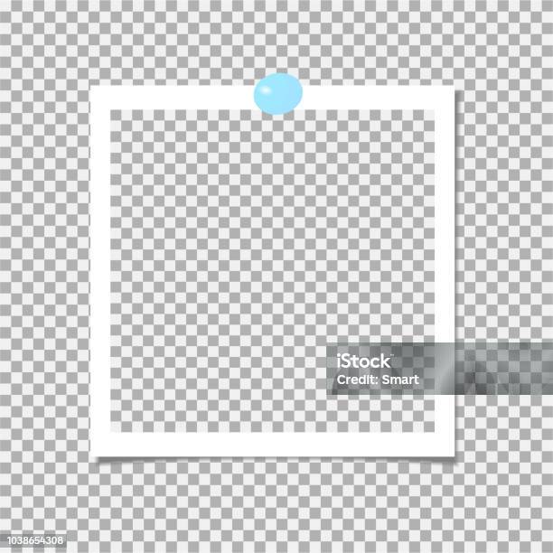 Pin Frame Jpg Photo Frame With Blue Pin Template Vector Illustration Stock ...