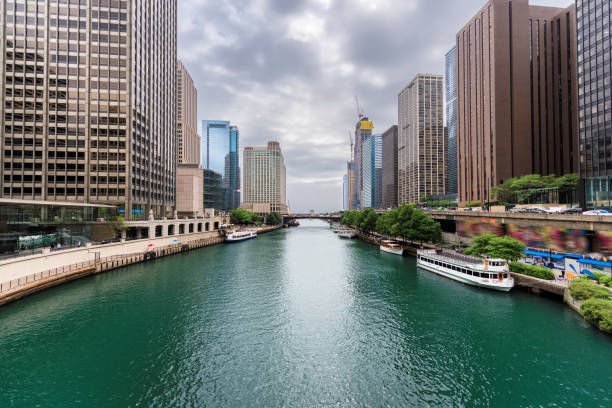 istock The Chicago River and downtown Chicago, Illinois USA 1038657622