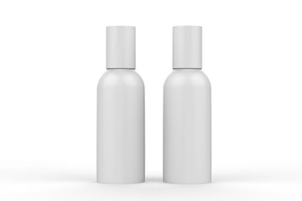 istock Blank Cosmetic Spray Can Mock Up On Isolated White Background, Ready For Design Presentation, 3D Illustration 1038661064
