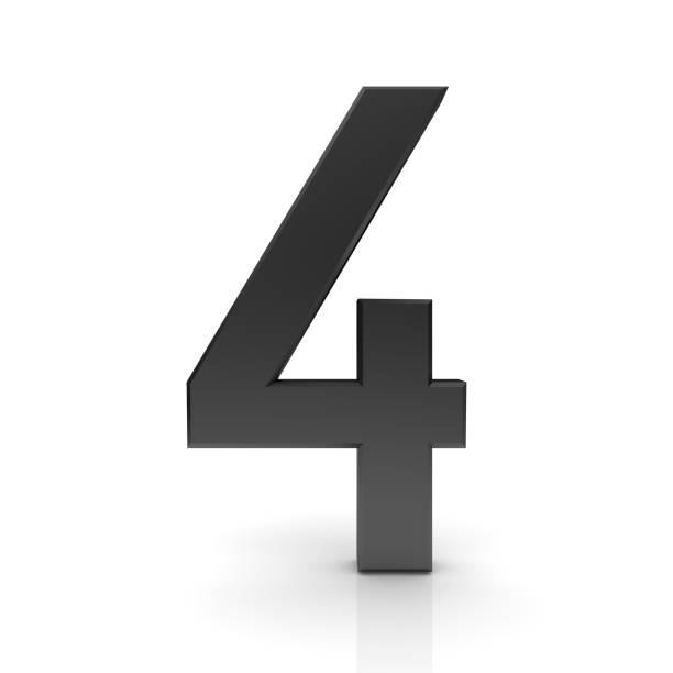 istock number 4 four black 3d sign isolated on white background 1038661688