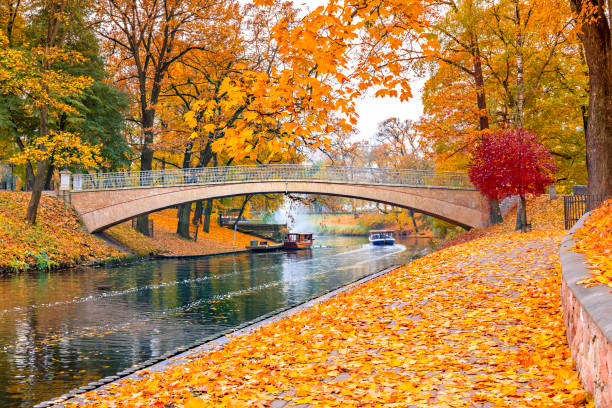 istock Autumn in public city park, Riga, EC 1038661964
