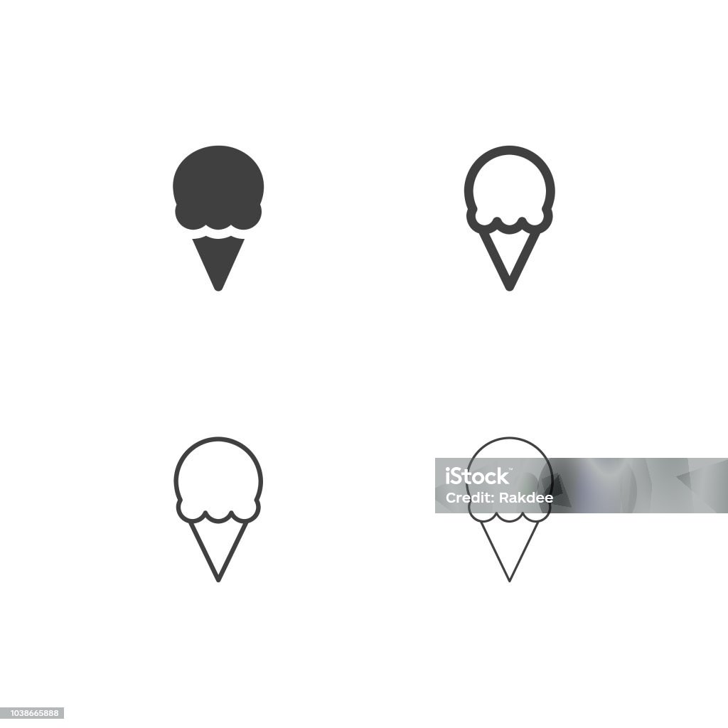 Ice Cream Cone Icons - Multi Series Ice Cream Cone Icons Multi Series Vector EPS File. Clip Art stock vector