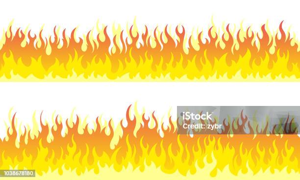 Fire Flame Frame Borders Stock Illustration - Download Image Now - Flame, Vector, Fire - Natural Phenomenon