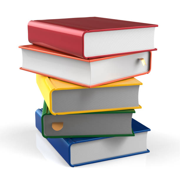 istock Book blank stack of books covers colorful textbook five 1038680300