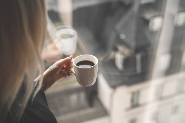 istock Young woman having coffee in the window 1038684480