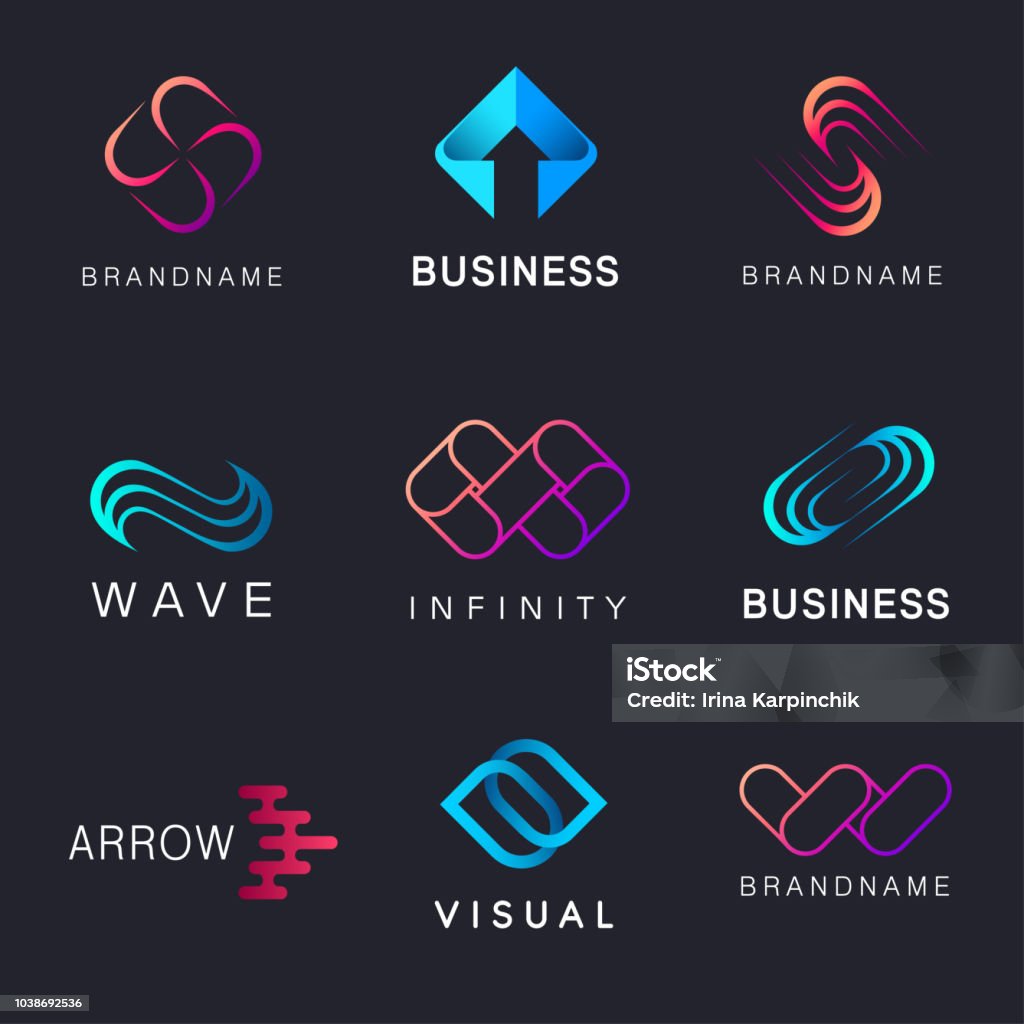 Collection of abstract vector design element for business Logo stock vector