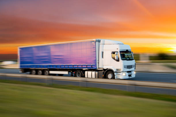 istock Small Truck on road, cargo transportation concept. 1038697042