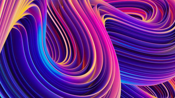 istock Abstract 3D liquid holographic wavy lines background for trendy design 1038727096