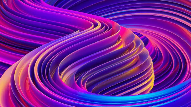 Photo of Liquid shapes abstract holographic 3D wavy background