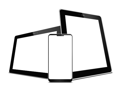 [Clipping path] Digital Tablet PC and Smart Phone isolated on white background