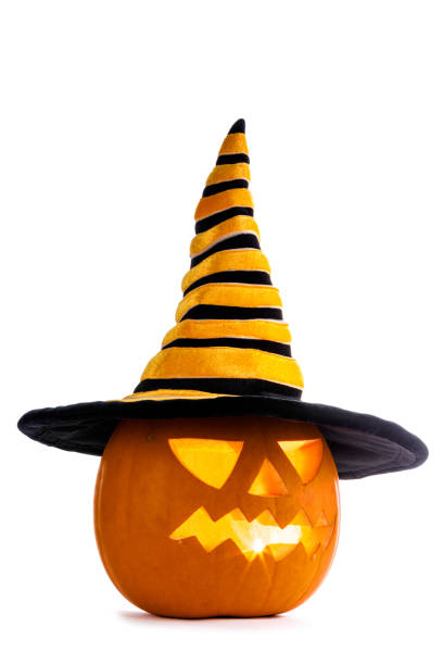 istock Halloween pumpkin with witches hat 1038736544