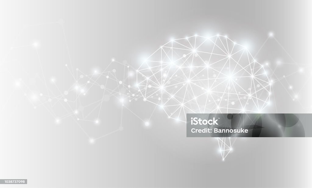 Glowing ai brain network. Vector illustration. Vector EPS 10 format. Connection stock vector