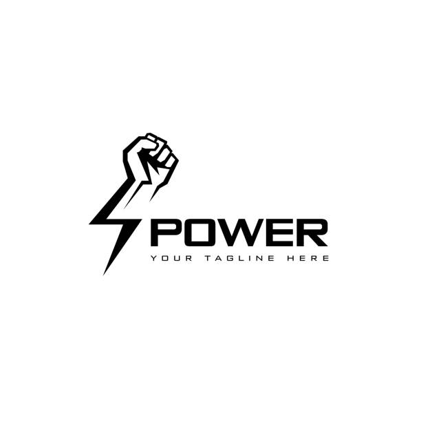 Vector icon design template. Fist male hand, proletarian protest symbol. Power sign Vector icon design template. Fist male hand, proletarian protest symbol. Power sign business battle stock illustrations