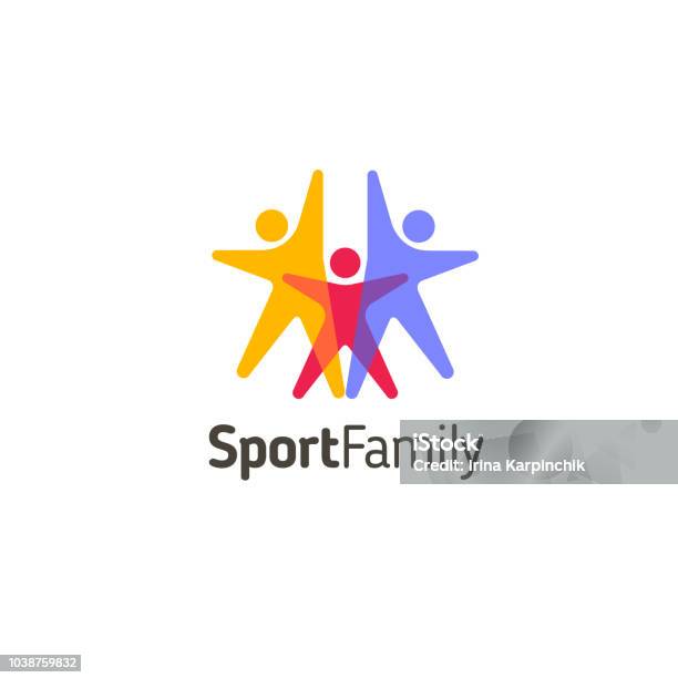 Modello Di Progettazione Vettoriale Icona Della Famiglia Sport - Immagini vettoriali stock e altre immagini di Logo