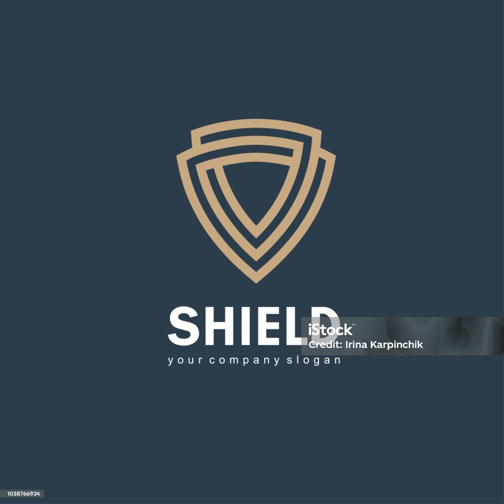 Vector icon design template. Shield sign Shielding stock vector
