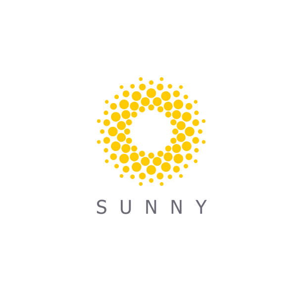 ilustrações de stock, clip art, desenhos animados e ícones de vector design template. sun dots icon sign. - sun