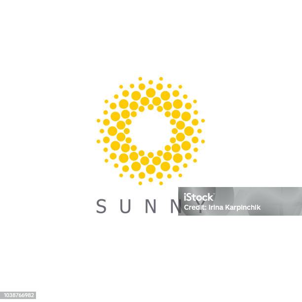 Vector Design Template Sun Dots Icon Sign Stock Illustration - Download Image Now - Logo, Sun, Sunlight