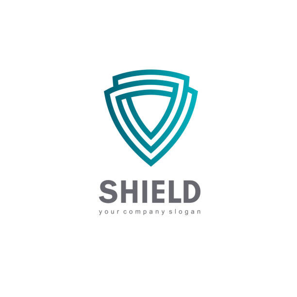 Vector icon design template. Shield sign Vector icon design template. Shield sign shielding stock illustrations