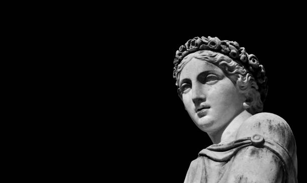 istock Ancient Roman or Greek goddess (Black and White with copy space) 1038778452